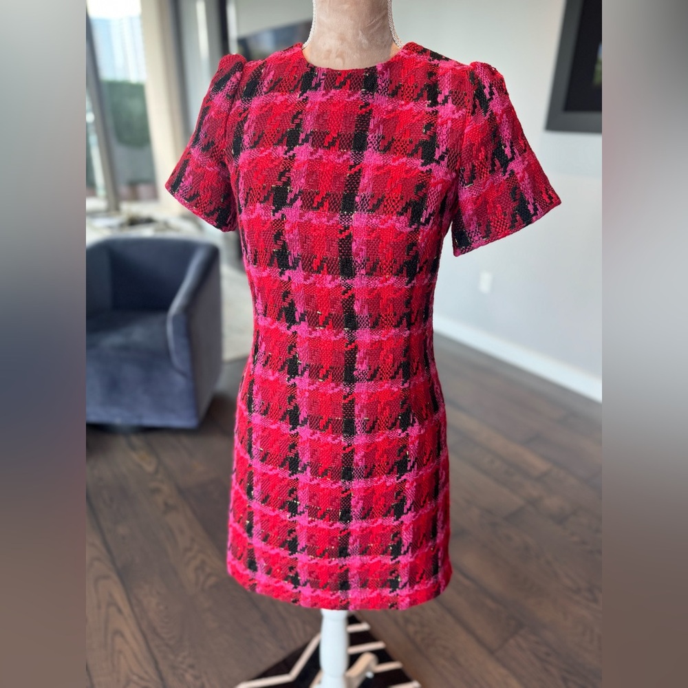 Ann Taylor Pink and Black Plaid Mini Dress